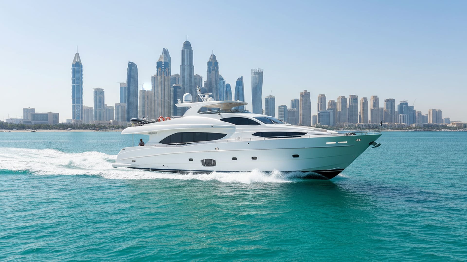 Sunrise Destiny 101 ft luxury yacht in Dubai Marina