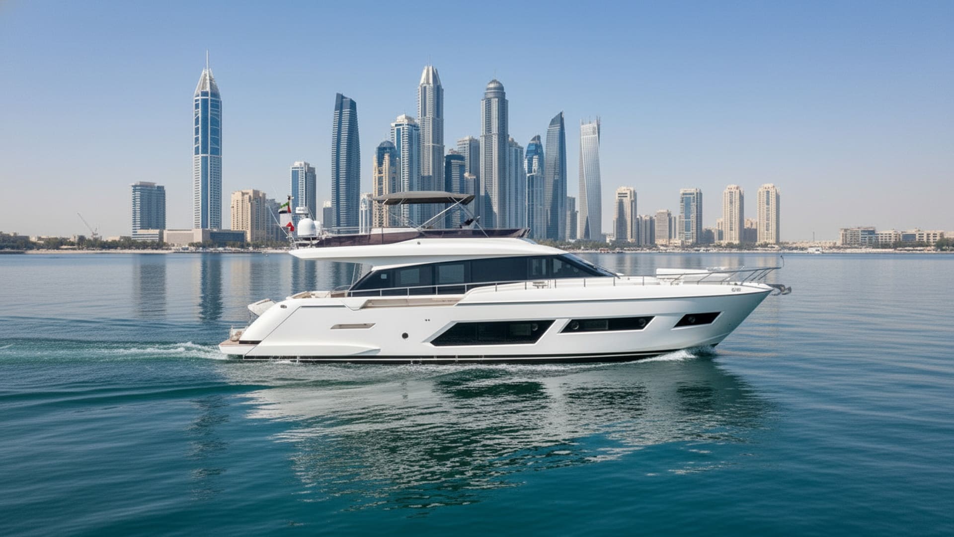 Moonlight Victor 67 ft aerial view, Dubai Marina