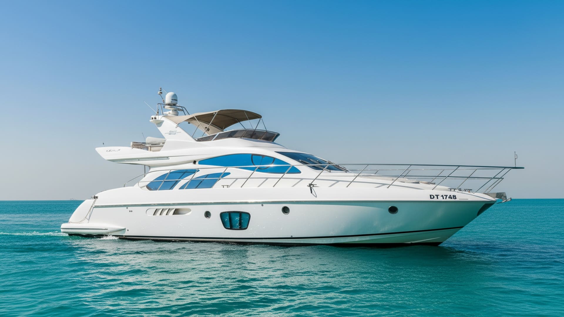 Ocean Fortune 55 ft premium yacht exterior deck view