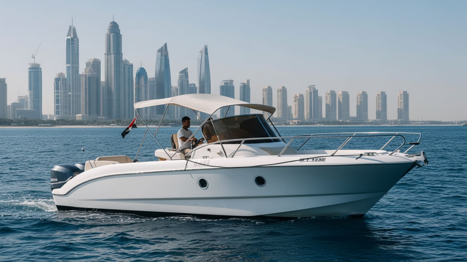 Silver Lightning 30 ft luxury yacht in Dubai Marina