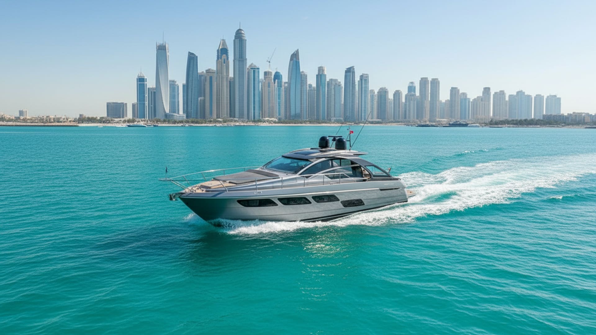 Aerial view of Platinum Legend 52 ft in Dubai Marina