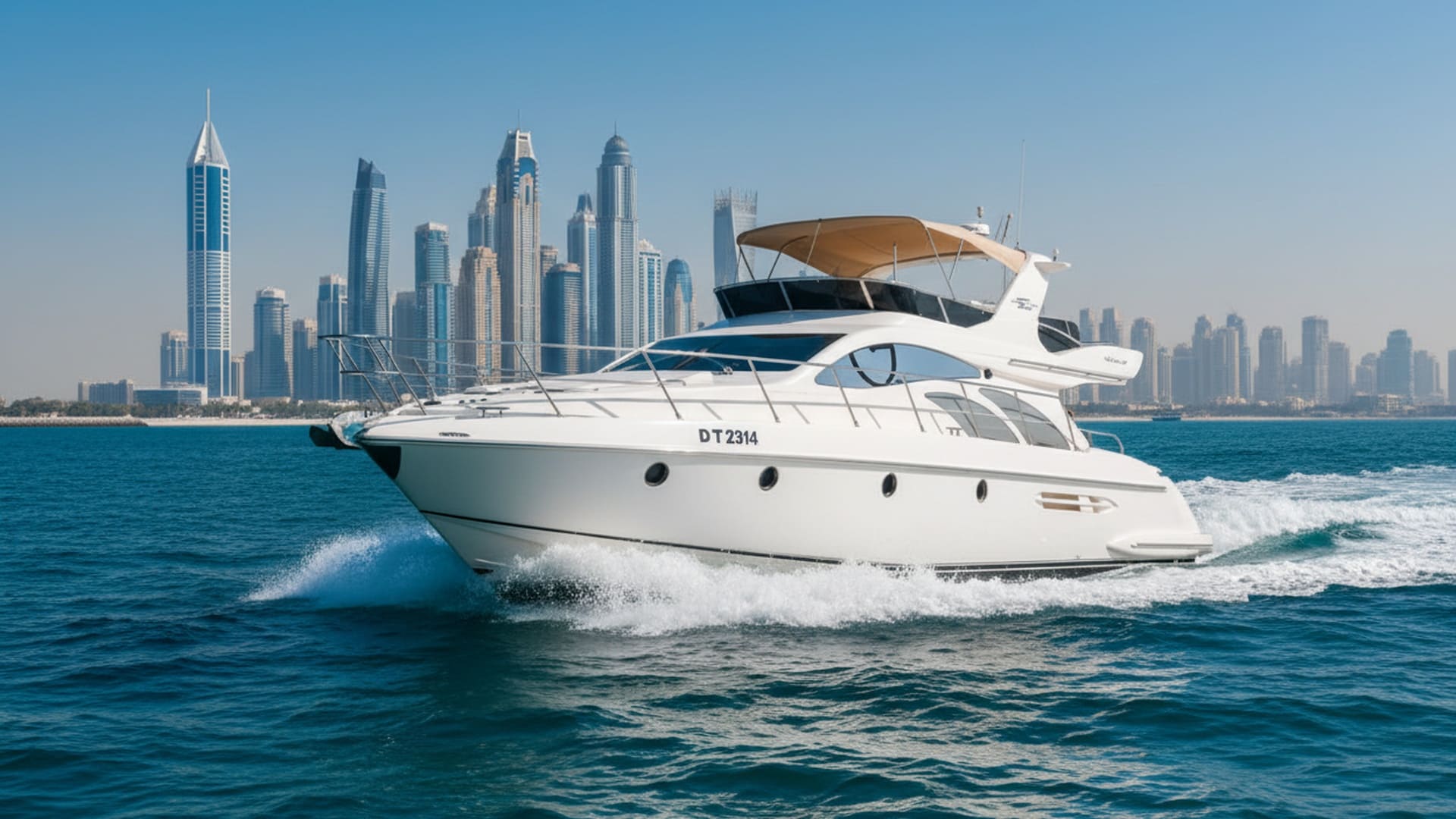 Platinum Glory 50 ft luxury yacht rental in Dubai Marina