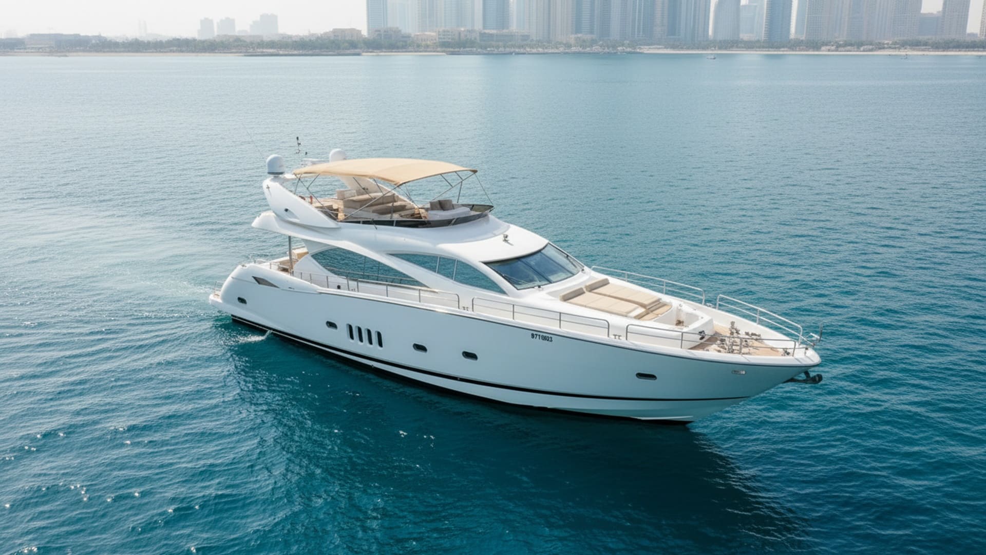 Azure Star 82 ft aerial view, Dubai coastline